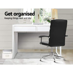 Artiss Computer Desk Drawer White DESK-2-DRAWER-WH