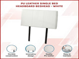 PU Leather Single Bed Headboard Bedhead - White V63-768085