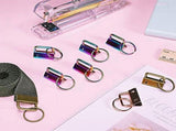180 Pcs Key Fob Hardware 6 Colors Keychain Wristlet with Ring Chain 1 Inch V1370-AZ4-07928