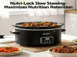 Devanti 5.6L Slow Cooker Electric Multi Cooker with 3 Heat Settings and Keep Warm Function SC-DP-6QT-BK