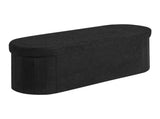 Oval Storage Ottoman Bench, Foldable Teddy Fleece End of Bed Bench, Folding Upholstered Bed Ottoman V952-BYWSZYKZDK406PEG4001V0