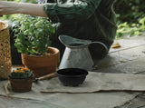 Set of 6 Black Plastic Plant Pots, Shallow Flower Pots for Indoor and Outdoor Gardening, Garden V1369-AZ3-W-16779