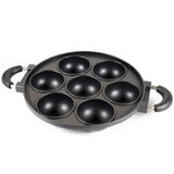 7-Cup Nonstick Baking Pan with Handle,Mini Muffin Tray,Round Metal Oven Bakeware,Black V1366-AZ2-W-16888
