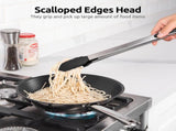600F Heat Resistant 16in Silicone Cooking Tongs with Non Stick Rubber Tips and 12" Kitchen V1258-DP02-C-382