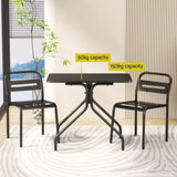 Gardeon 3PC Outdoor Bistro Set Patio Furniture Steel Table and Chairs Black ODF-STSQ-3PCS-AB