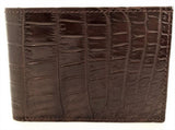 Mens Slim Genuine Skin Crocodile Leather Wallet Bi Fold Gift - Brown V563-BR-AC04-BRWN