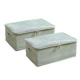 SOGA 2X Green Small Portable Double Zipper Storage Box Moisture Proof Clothes Basket Foldable Home SBOX027X2
