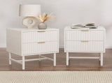Artiss 2X Bedside Table White Nightstand 2 Drawers FUR-S-BS-03-WHX2