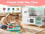 Keezi Kid Pretend Kitchen Wooden Play Sink Playset Dishwasher Toys Green PLAY-WOOD-FRIDGE-SINK-GN