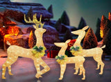 3 Pcs Christmas Lights Reindeer Decoration Outdoor Deer Family with Warm White Led Lights Garden V1369-AZ3-W-11937