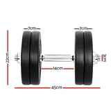 Everfit 25kg Dumbbell Set Weight Plates Dumbbells Lifting Bench FIT-K-DB-SET-25KG