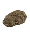 DENTS Abraham Moon Tweed Flat Cap Wool Ivy Hat Driving Cabbie Quilted - Brown V563-1-3038-BROWN-L