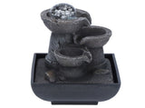 LED Illuminated Tabletop Waterfall Flowing Water Fountains with Ball for Home Office Feng Shui V1294-YM0901-3111200179312
