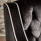 Lara Two Tone Tufted Black New Velvet Club Armchair V1041-JSF-5034BLACK