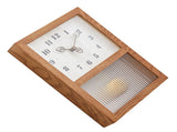 Japanese Retro Wall Clock Walnut Wood Glass Small Decorative Rectangular Wall Clock with Pendulum V1294-YM0901-3115240110511