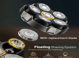 Magnetic six-blade, Whole-body wash, Digital display, Head-shaving, Electric V1106-111-05747-BLU-INCLUDINGSPAREBLADES