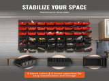 Wall Mounted Storage Bins, 48-Bin Parts Rack Organizer Garage Plastic Shop with Wall Panels, V952-BGSWLXDYBGWLEHI2WV0