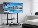 Adjustable Rolling TV Stand for 40 to 100 Inch Screens with Shelves V767-U-Z1813-86