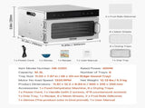 Food Dehydrator Machine, 6 Stainless Steel Trays, 400W Electric Food Dryer with Adjustable V952-SGHGJ400W6G01Z5W8V3
