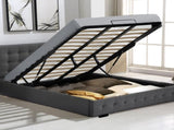Levede Fabric Bed Frame King Tufted Dark Grey BF1008-K-DG