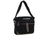 POLICE Wings Mens Canvas Crossbody Bag in Black V563-POL-36-BLK