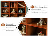 Vintage Wooden 9-Grid Open Desktop Organizer with Double Drawers and Durable Metal Handle V888-ELOSUNG52749
