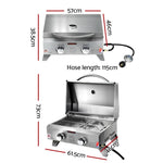 Grillz Portable Gas BBQ Grill 2 Burners PGB-2B-SS