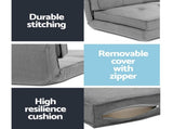 Artiss Single Sofa Bed and Side Table Set, Adjustable Recliner Narrow End Table FLOOR-19LIN-COF-01