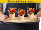 Charcuterie Cups with Cocktail Picks, 12 OZ Paper Appetizer Cups 24 Pcs with 4.7 Inch Bamboo Knot V1259-DP01-A-2658