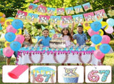 6 7 Birthday Party Decoration Set Reusable 6 7 Happy Birthday Decor Supplies with Balloon Banner V1366-AZ2-W-14917