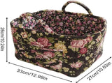 Foldable Fabric Storage Basket with Handles, Boho Floral Print Large Capacity Clothes Organizer for V1237-ZY-917-130