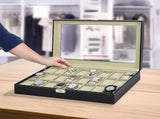 Watch Box - 24 Slot Luxury Display Case With Framed Glass Lid V63-826141