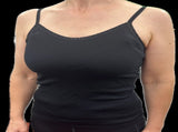 Thermo Fleece Ladies Pure Wool Camisole w Lace Thermal Thermals Top Singlet - Black V563-TF-LPWCAMISOLE-BLK-XL