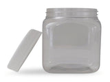10x 250g Plastic Honey Jars Lids - Square Clear Food Grade Packaging Containers V238-SUPDZ-32706696183888