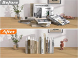 4 Pieces Bookends bookends Transparent Book Stand Book Holder Shelf Organizer Book Support V1188-MS101-03271-1