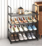 4-Tier Stainless Steel Shoe Rack Storage Organizer to Hold up to 15 Pairs of Shoes V178-84004