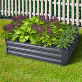 Green Fingers 2x Garden Bed 120x90cm Planter Box Raised Container Galvanised Herb GARDEN-ALUMGR-12-FC2