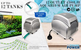 Aquarium Air Pump Oxygen Hydroponic 12 Outlet 4500L/H 65W V274-AQ-AP65