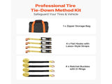 Wheel Chock Tie-Down Kit, Tire-Style Motorcycle Tie-Down System, Car Tie Down Kit with Flat Hook, V952-CLJGTJ2LTXBPN6TE9001V0