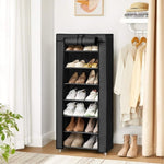 SONGMICS 7 Tier Shoe Rack for 14-20 Pairs of Shoes Nonwoven Fabric Cover Black V227-8498402110993