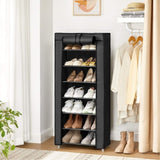 SONGMICS 7 Tier Shoe Rack for 14-20 Pairs of Shoes Nonwoven Fabric Cover Black V227-8498402110993