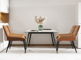 Dining Chairs x 4 Padded Seat PU Faux Leather CH1129-PU-4-BR