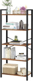 VASAGLE 5-Tier Storage Rack Bookshelf with Steel Frame Rustic Brown and Black V227-9101101007990