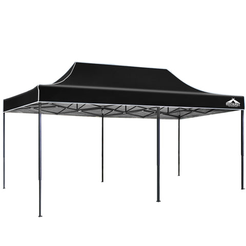 Instahut Gazebo Pop Up Marquee 3x6 Folding Outdoor 500D Tent Base Pod Black GAZEBO-T-3X6-F-BK-BASE