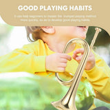 Small Trumpet Bugle Brass Golden Horn Simple Beginner Wind Instrument for School Band Child V1370-AZ4-10239
