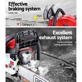 Giantz Chainsaw 45CC 20" Bar Commercial E-Start Pruning Chain Saw White,Giantz Chainsaw CSAW-FT-20-RDWH