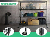 Wire Storage Rack 150x60cm Black Shelving with Wheels V63-841101