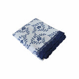 Floral Printed Premium 60% Cotton 40% Linen Table Cloth with Navy Lace Edging 140 x 220 cm / 6 V442-LYL-TABLEC-FLORALNAVYLACE220-NAVY-RE