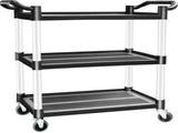 3 Tier Large Service Food Cart Restaurant Trolley Utility Cart Kitchen Catering Shelf Storage V324-CS-YL-328A-RT