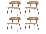 Levede 4x PU Leather Dining Chairs Kitchen Lounge CH1151-PU-4-BR